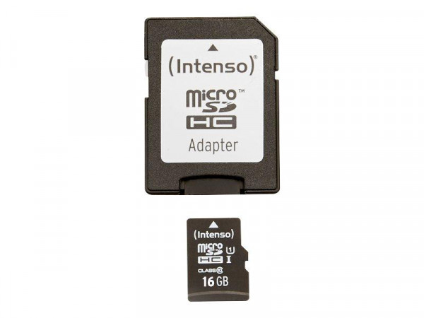 SD MicroSD Card 16GB Intenso SD-HC UHS-I