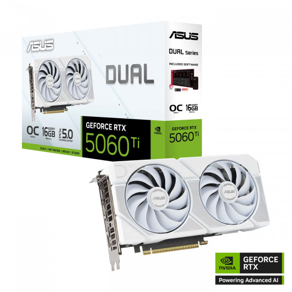 ASUS DUAL-RTX5060TI-O16G-WHITE 16GB GDDR7 HDMI DP