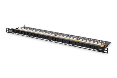 DIGITUS Patchpanel 0,5HE 24-Port Cat6 ungeschirmt schwarz
