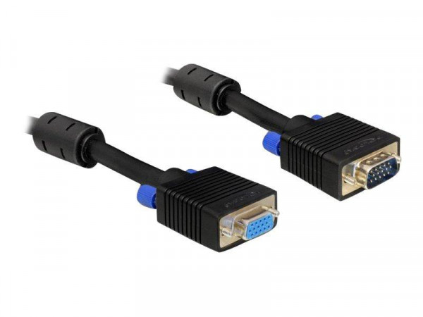 VGA Verl. Delock D-Sub15 -> D-Sub15 St/Bu 5.00m schwarz