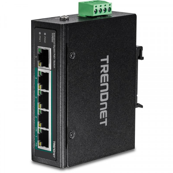 TRENDnet Industrie Switch 5 Port Fast Eth. PoE+ L2 DIN-Rai