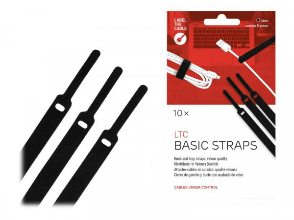 Klettbinder LTC Basic10er Set zum Bündeln & Ordnen Schwarz