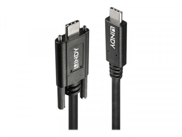 Lindy USB 3.1 verschraubbares Kabel Typ C/C USB-IF M/M 1m
