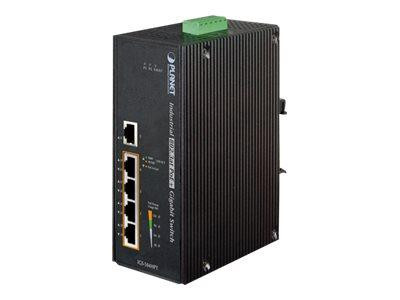 PLANET 5-Port Industrial Gigabit Switch w/ 4-Port 802.3at