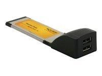 Express Card Delock 2x USB2.0 Ports, übereinander retail
