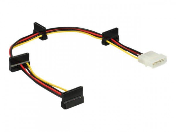DELOCK Stromkabel Molex 4Pin -> 4x SATA 15 Pin St/Bu 0.40m