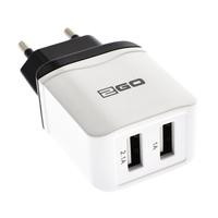2GO USB Netz-Ladegerät Universal Dual-USB 100V-240V - weiss
