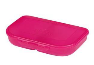 Herlitz Brotdose Pink 23x15.5x4cm 2tlg. Push-Verschluss