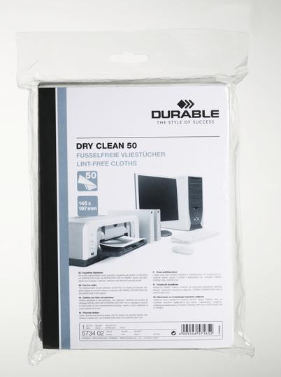 DURABLE DRY CLEAN 50 Reinigungstücher 50 Stück weiß