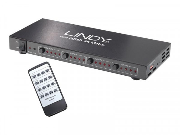 Lindy HDMI 4K UHD 4x4 Matrix 4 In 4 Out HDMI 1.4 bis 4K2K