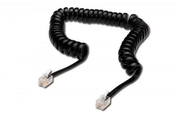 DIGITUS UAE Modular Spiral-Anschlusskabel, 4m, schwarz