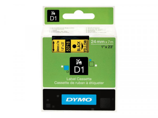 DYMO D1 Schriftband 53718 24mmx7.0m schwarz->gelb