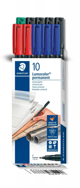 STAEDTLER Universalstift Lumocolor F perm 10St,Faltschachtel