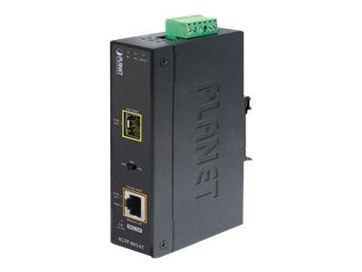 PLANET IP30 10/100/1000T to SFP Gbit Conv. with PoE