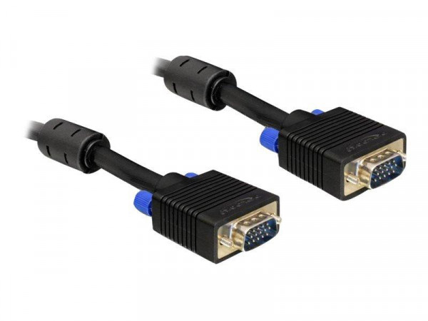 VGA-Kabel Delock D-Sub15 -> D-Sub15 St/St 5.00m schwarz