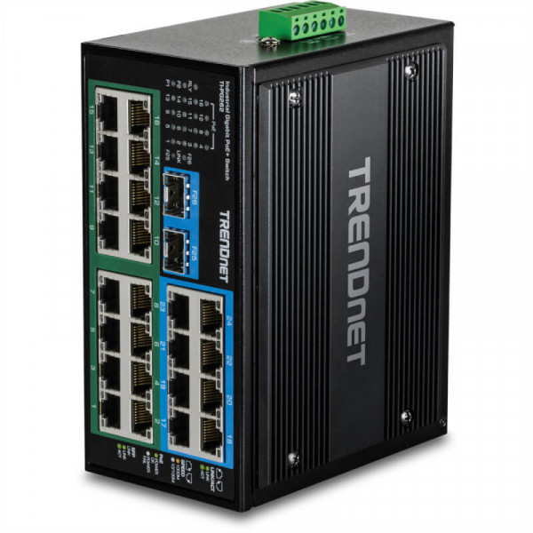 TRENDnet Industrie Switch 26Port Gbit PoE+ Metall DIN-Rail