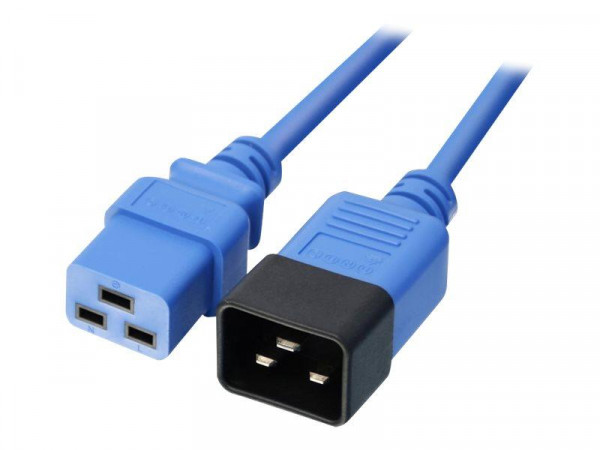 Lindy IEC-Netzverlängerung C19 auf C20 blau 3m extern bulk