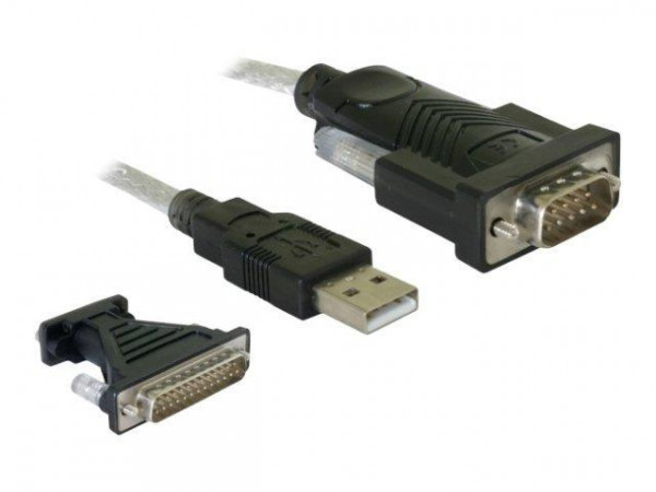 USB Kabel Delock A -> D-Sub9 + D-Sub25 St/St 1.80m