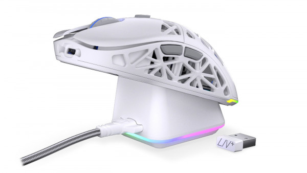 Endorfy Gaming Maus LIV Plus Wireless Onyx White PAW3395