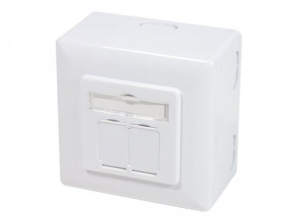 LogiLink CAT 6 Auf und Unterputzdose vollgeschirmt RAL 9003