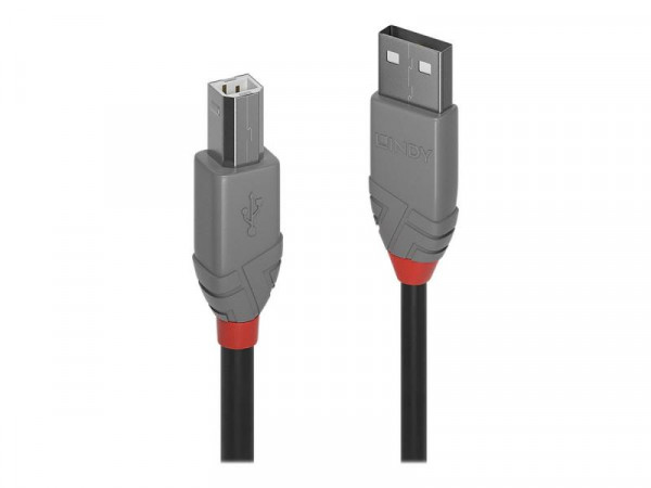 Lindy USB 2.0 Kabel Typ A/B Anthra Line M/M 2m