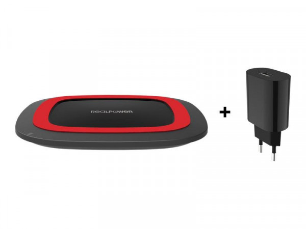 RealPower FreeCharger-10 schwarz rot, wireless Ladestation