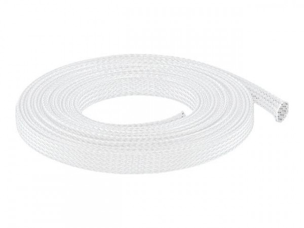 DELOCK Geflechtschlauch dehnbar 5m x 12mm weiß