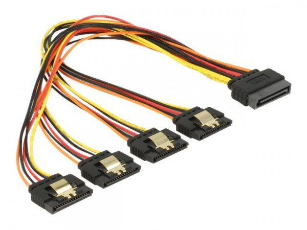 DELOCK Stromkabel 4x 15Pin SATA -> 2x 15Pin SATA St/Bu 30cm