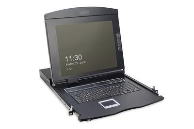 DIGITUS Modulare Konsole 17"TFT,8-Port KVM&Touchpad,Deutschl