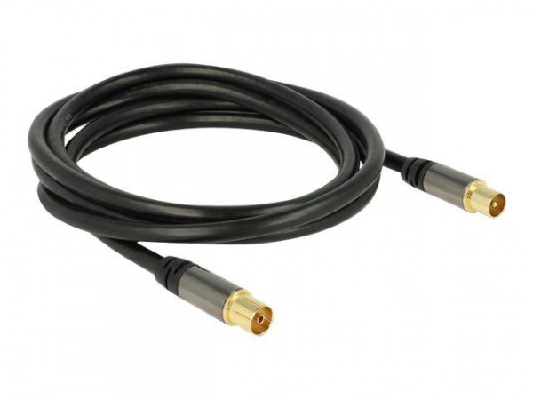 DELOCK Antennenkabel IEC -> IEC St/Bu 2.00m schwarz