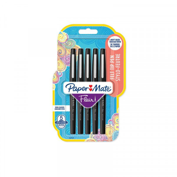 PAPER MATE Faserschreiber Flair B 5 Stk schwarz