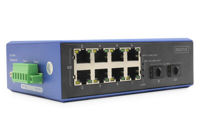 DIGITUS Switch 8 +2-Port Gigabit Ethernet oE SC 20 km