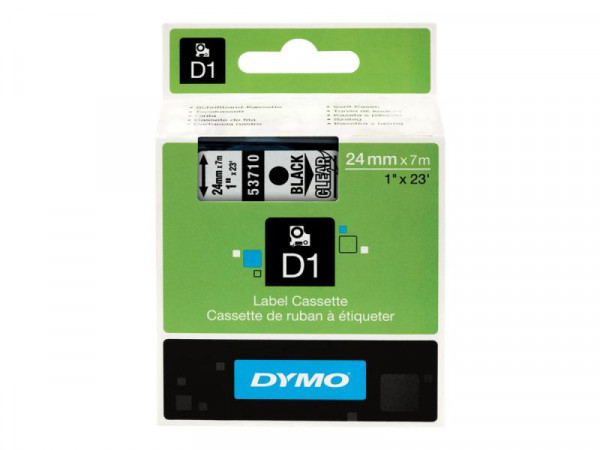 DYMO D1 Schriftband 53710 24mmx7.0m schwarz->transp.