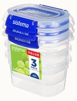 sistema Frischhaltedosen Set KLIP IT PLUS 3 x 400 ml blau