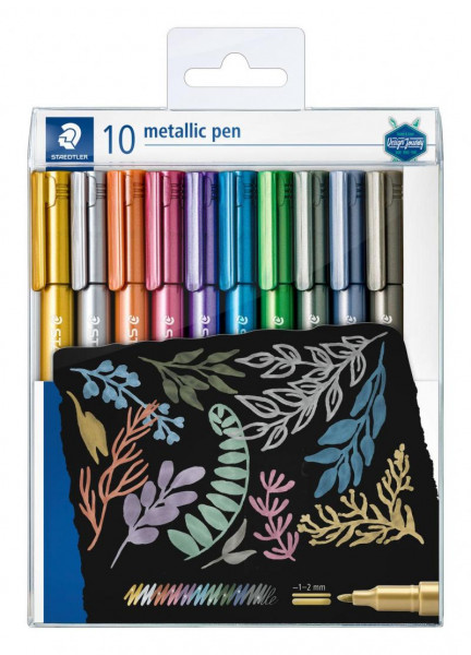 STAEDTLER Marker Metallic 10 Stück im Etui, 1-2mm