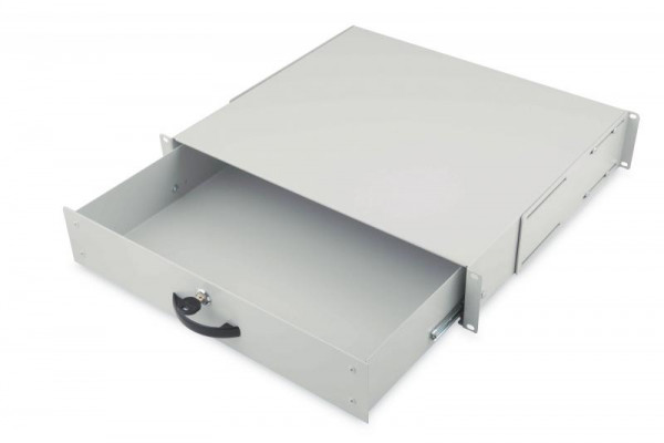 DIGITUS Schublade 2HE 483mm grau abschließbar