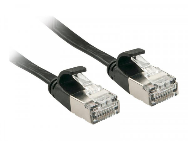 Lindy Patchkabel Cat6A U/FTP Flachband schwarz 3.00m