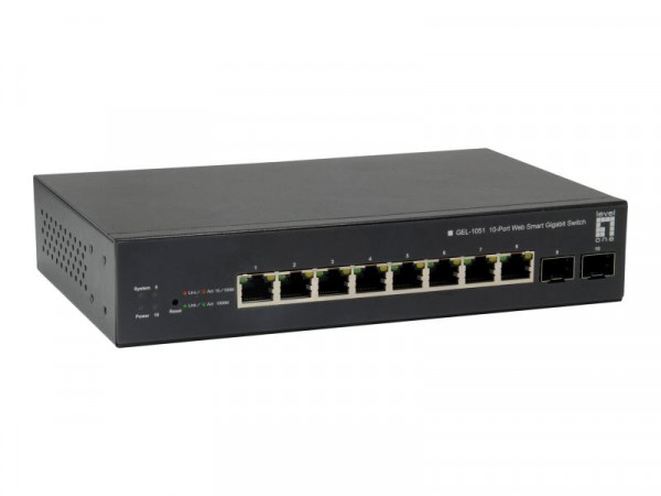 LevelOne Switch 8x GE GEP-1051 2xGSFP 70W 8xPoE