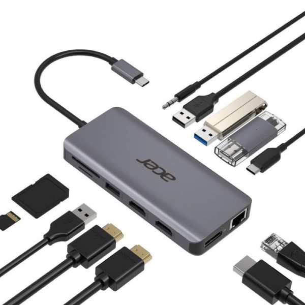 Acer 12in1 Type C dongle 2xUSB3.2/2xUSB2.0/1xSD/TF/1xDP