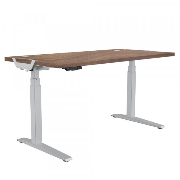 Fellowes Schreibtisch 180x80cm elektrisch walnuss-silber