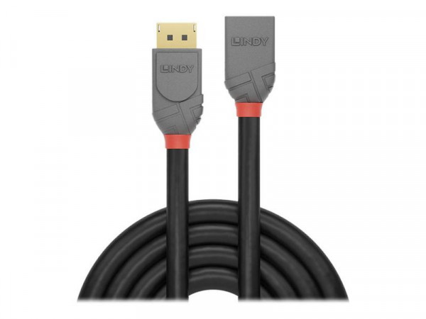 Lindy DisplayPort 1.4 Verlängerungskabel 1m, Anthra Line