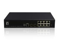 LevelOne Switch 8x GE GEP-1061 2xGSFP 19" 180W 8xPoE+