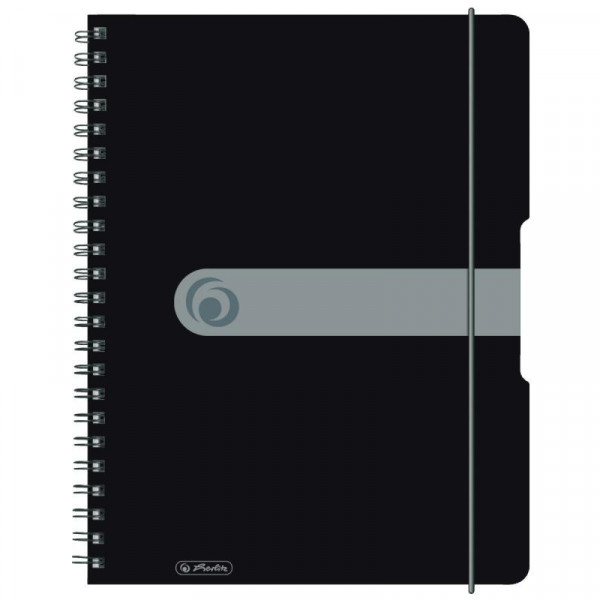 Herlitz Spiralblock "to go" PP-Cover A4 80 Bl. opak schwarz