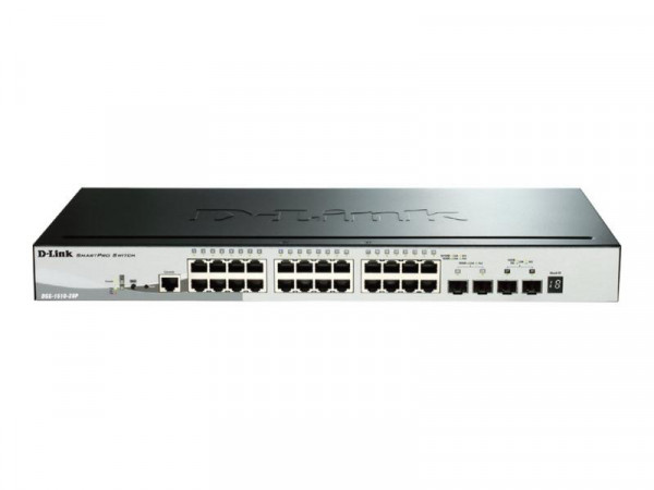 Switch 440mm D-Link DGS-1510-28P 2*SFP+/2*SFP/24*GE PoE