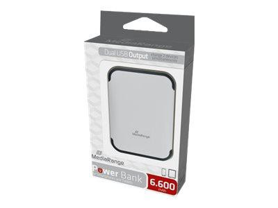 MEDIARANGE Power Bank - Powerbank - 6600 mAh - 2 Ausgabeanschlussstellen (USB)