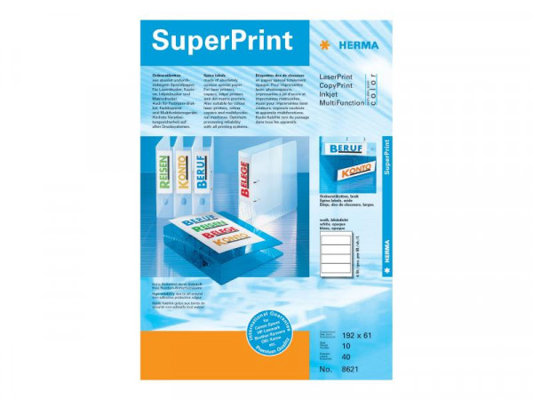 HERMA Ordneretiketten A4 weiß 192x61 mm Papier opak 40 St.