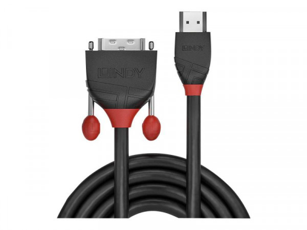 Lindy HDMI an DVI-D Single Link Kabel Black Line 0.5m