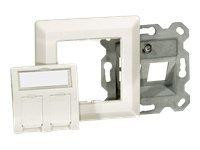 Equip RJ45-Rahmenset 2xRJ45 Unterputz perlweiß Polybeutel