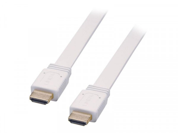 Lindy HDMI Kabel High Speed Flachkabel weiß 3m
