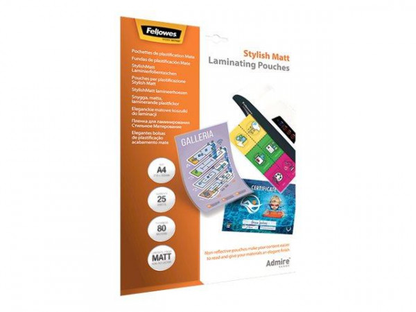 Fellowes Laminierfolie Admire Stylish Matt Pouch A4 80MIC 25